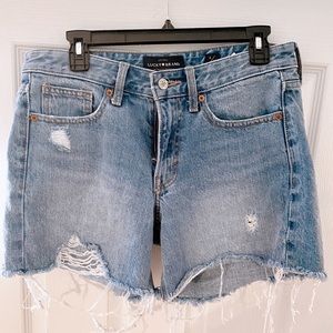 Denim Shorts Long Frayed Lucky Brand